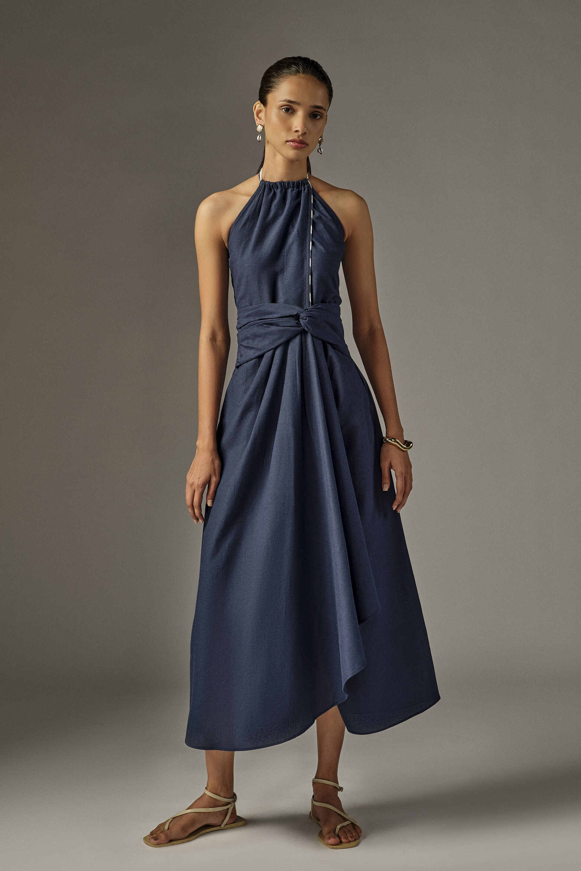 Nuelle Navy Halter Dress